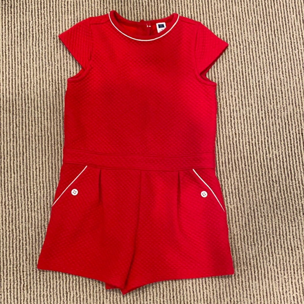 Janie &Jack red romper size 5